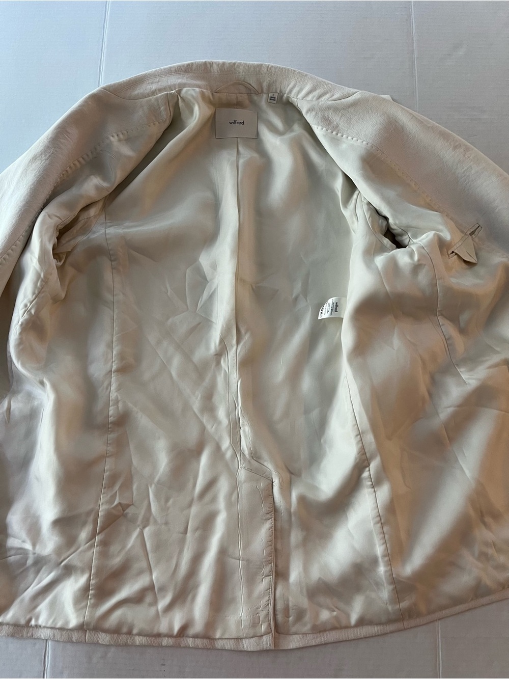 Aritzia Wilfred Generation Blazer Women’s Large Light Birch White Oversized - Picture 7 of 15